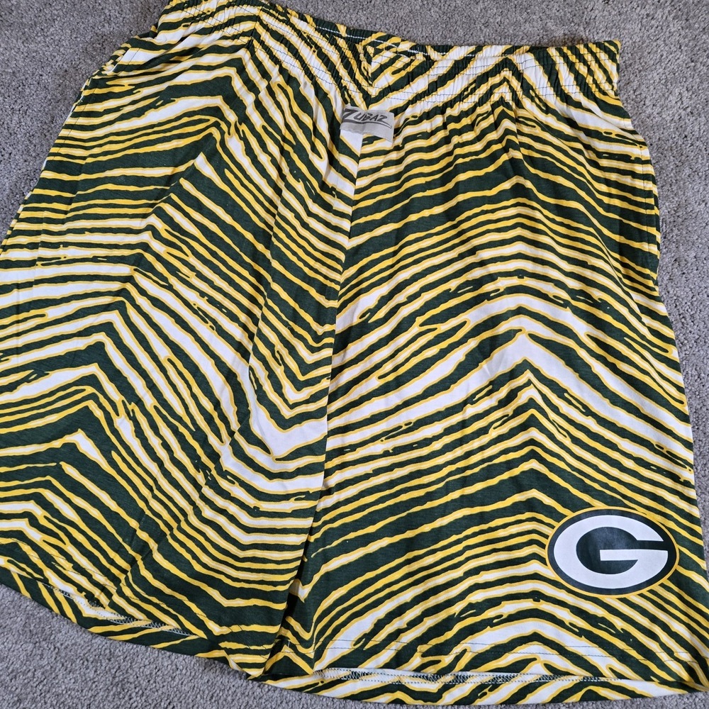 Vintage Green Bay Packers Zubaz NFL Football Shorts Size Medium New With Tags